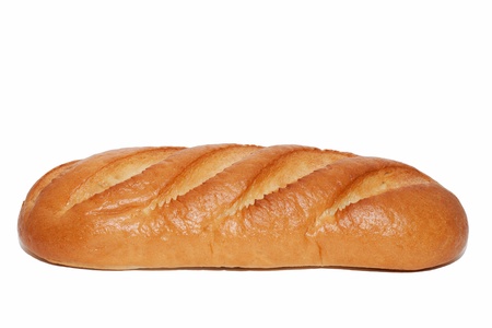 wheat bread isolated on whiteの写真素材