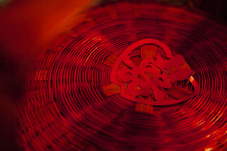 The Chinese word on the basket is double happinessの写真素材