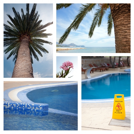 Set from five photos illustrating tourism and vacationの写真素材