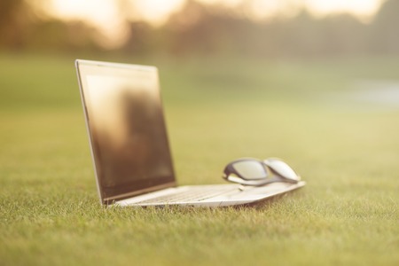 Laptop and glasses