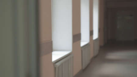 Hospital corridor. Hospital admissions department. Abstract image or blurred background. City...