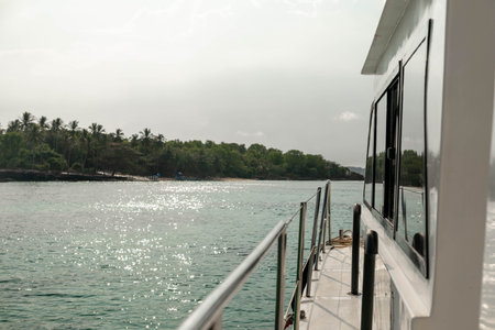 Tropical Island Shoreline View from a Boat Deck in Phu Quoc Vietnam