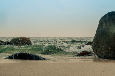 Rocky Coastline with Sao beach in Phu Quoc Vietnam