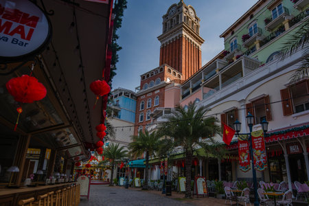 Festive Evening at Sunset Town Clock Tower Phu Quoc