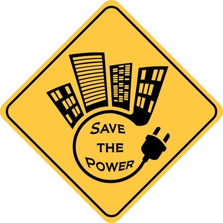 save the power yellow signのイラスト素材