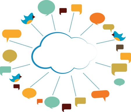 communication cloud with speech bubblesのイラスト素材