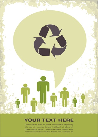 retro recycling eco posterの写真素材