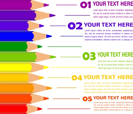 infographics with colorful pencilsのイラスト素材