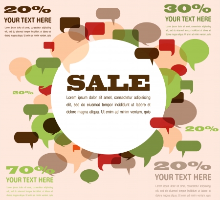sale background with speech bubblesのイラスト素材