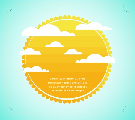 Sun with cloud vector infograhicsのイラスト素材
