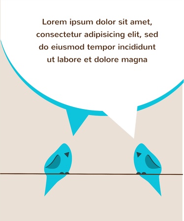 communication of two blue birdsのイラスト素材