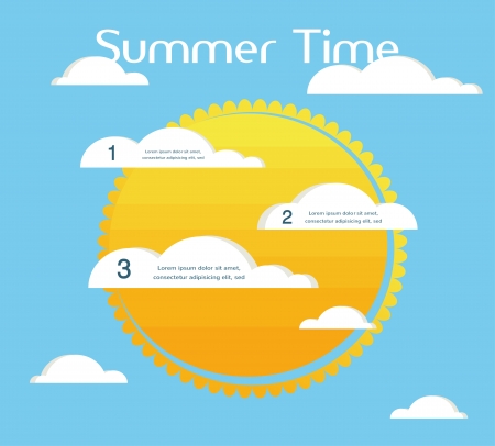 Good weather infographics  sky with clouds and sun のイラスト素材