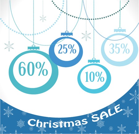 christmas sale, christmas decoration and balls  vector illustrationのイラスト素材