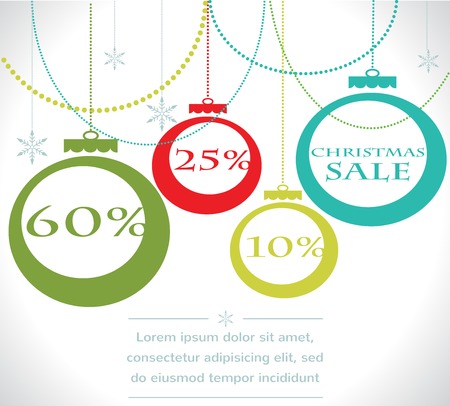 Christmas sale balls with snowflake  Vector illustration のイラスト素材