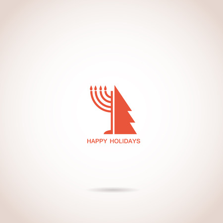 happy Hanukkah and happy holidays, jewish holiday menorahのイラスト素材