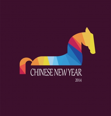 chinese new year; year of horse; happy new yearのイラスト素材