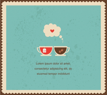 you are my cup of tea, valentines cardのイラスト素材