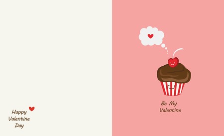 muffin and cherry best friends. Happy Valentinesのイラスト素材