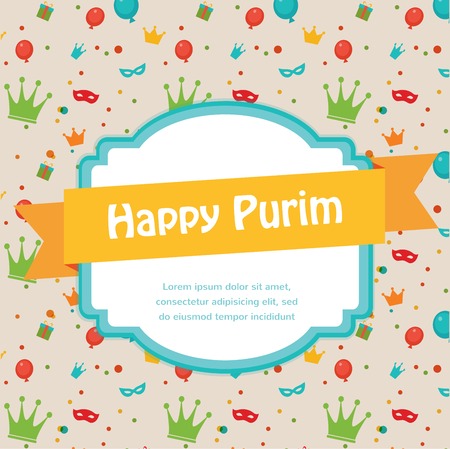 Happy Purim. Party or festival  Invitation designのイラスト素材