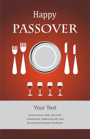 Jewish Passover holiday Seder invitation   Vector illustrationのイラスト素材