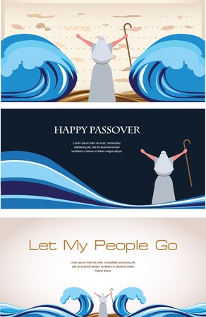 Three Banners of Passover Jewish Holiday . illustrationのイラスト素材