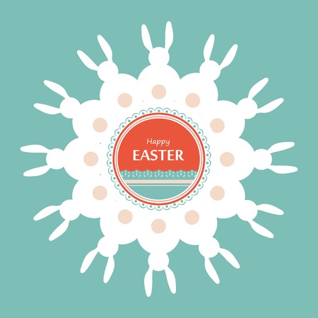 Easter bunnies arranges as flower. vector illustrationのイラスト素材