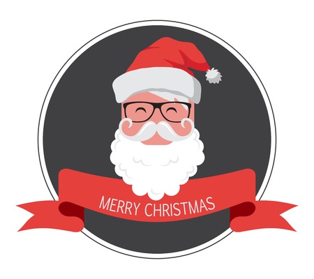 vintage card  of hipster santa claus. happy new yearのイラスト素材