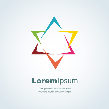 Jewish sign  magen david  colorul star.  vector illustrationのイラスト素材