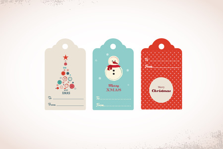collection of cute ready to use  christmas gift tagsのイラスト素材