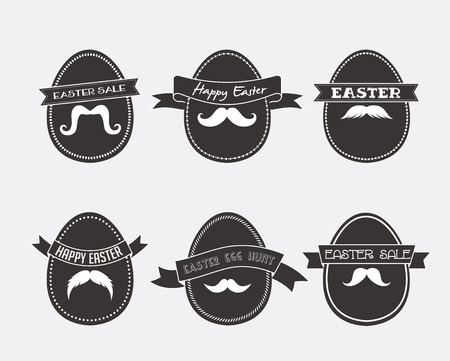 Easter vintage hipster eggs.  retro vector illustration .のイラスト素材