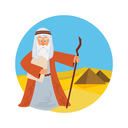 Moses Splitting The Sea - Moses splitting the red sea with the Israelite leaving Egyptのイラスト素材