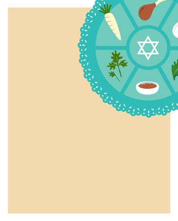 Passover seder flat icons . happy Jewish holiday Pesachのイラスト素材