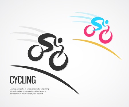 Colorful cycling and bicycles icons. vector illustrationのイラスト素材