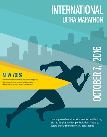 number one winner at a  finish  line. poster design templateのイラスト素材
