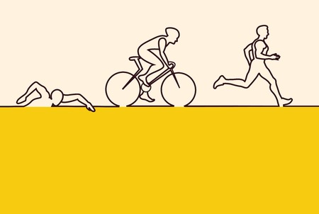 Vector illustration triathlon, flat design. vector illustrationのイラスト素材