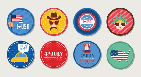 decoration and topping for 4th of July cupcakes. happy independence dayのイラスト素材