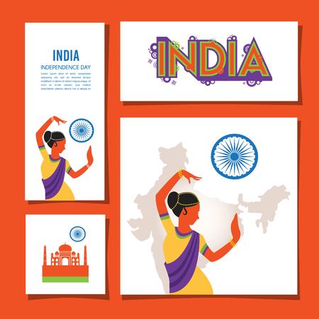 cards set designs and brochures of Indiaのイラスト素材