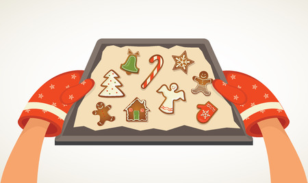Christmas bakery gingerbread cookies. christmas vector illustrationのイラスト素材