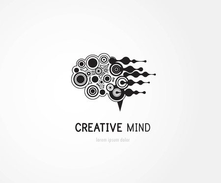 Creative mind - business vector logo template concept illustration. Abstract human brain sign.のイラスト素材