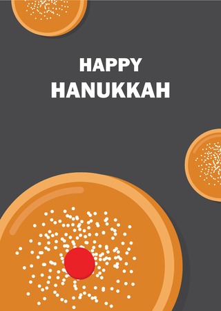 Happy Hanukkah greeting card design.のイラスト素材