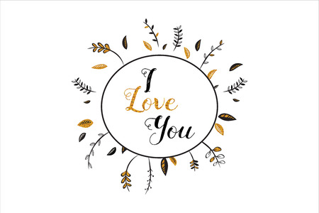 Romantic lettering card. Elegant and glitter calligraphy postcard or poster graphic design typography element.のイラスト素材