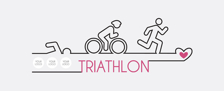 Vector illustration triathlon, flat designのイラスト素材