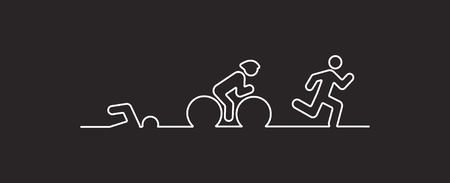 Vector illustration triathlon, flat designのイラスト素材