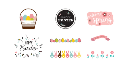 traditional icon set for Easter holidayのイラスト素材
