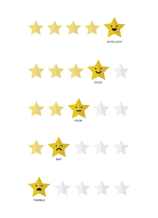 Five stars customer product rating reviewのイラスト素材