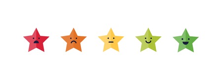 Five stars customer product rating reviewのイラスト素材