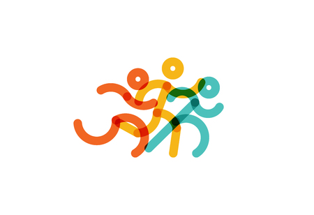 run Icon Vector. colorful Runners. Simple flat symbol logo.のイラスト素材