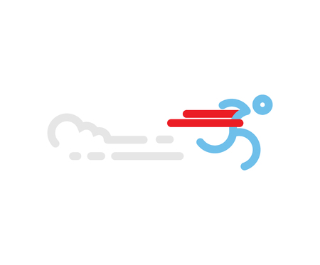 Run icon vector illustration. Silhouette runner at finish line. Simple flat symbol. Vector illustration.のイラスト素材