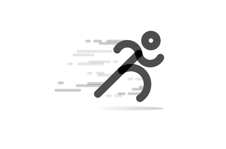 run Icon Vector. running man in motion. symbol of run isolated on a white background. Vector Illustration.のイラスト素材