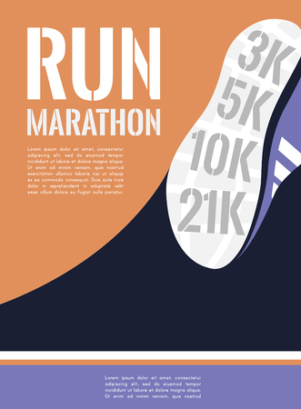 City running marathon poster template vectorのイラスト素材